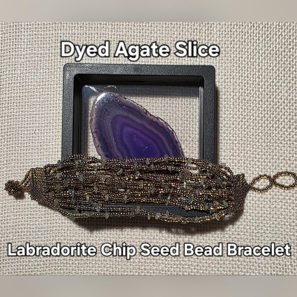 Elegant Beaded Bracelet And Agate Slice